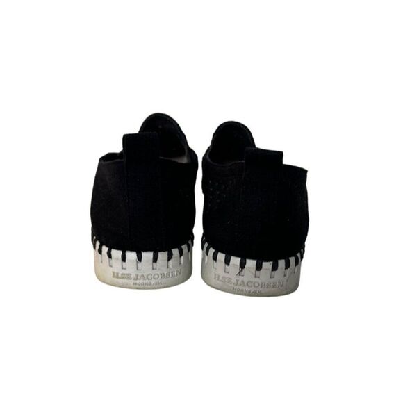 Ilse Jacobsen Womens Perforated Black Slip-On Shoes Size 38 Rubber Sole - Picture 3 of 7